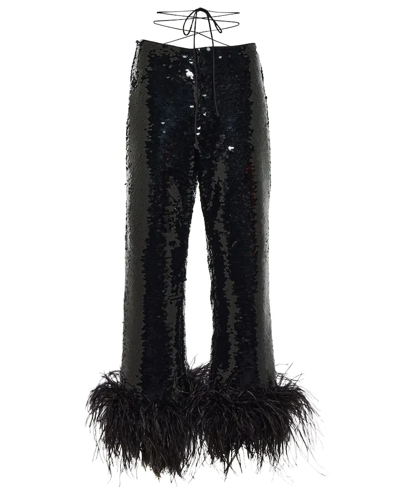 Magda Butrym High-Rise-Hose mit Pailletten Schwarz