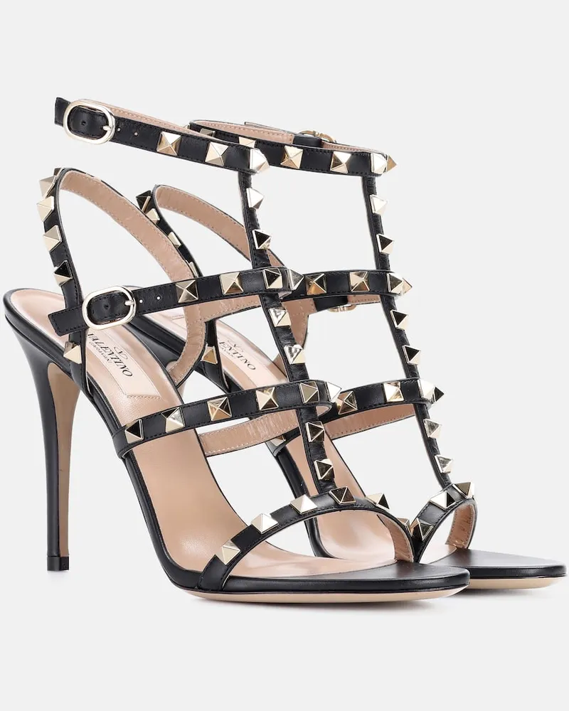 Valentino Garavani Sandalen Rockstud 115 aus Leder Schwarz