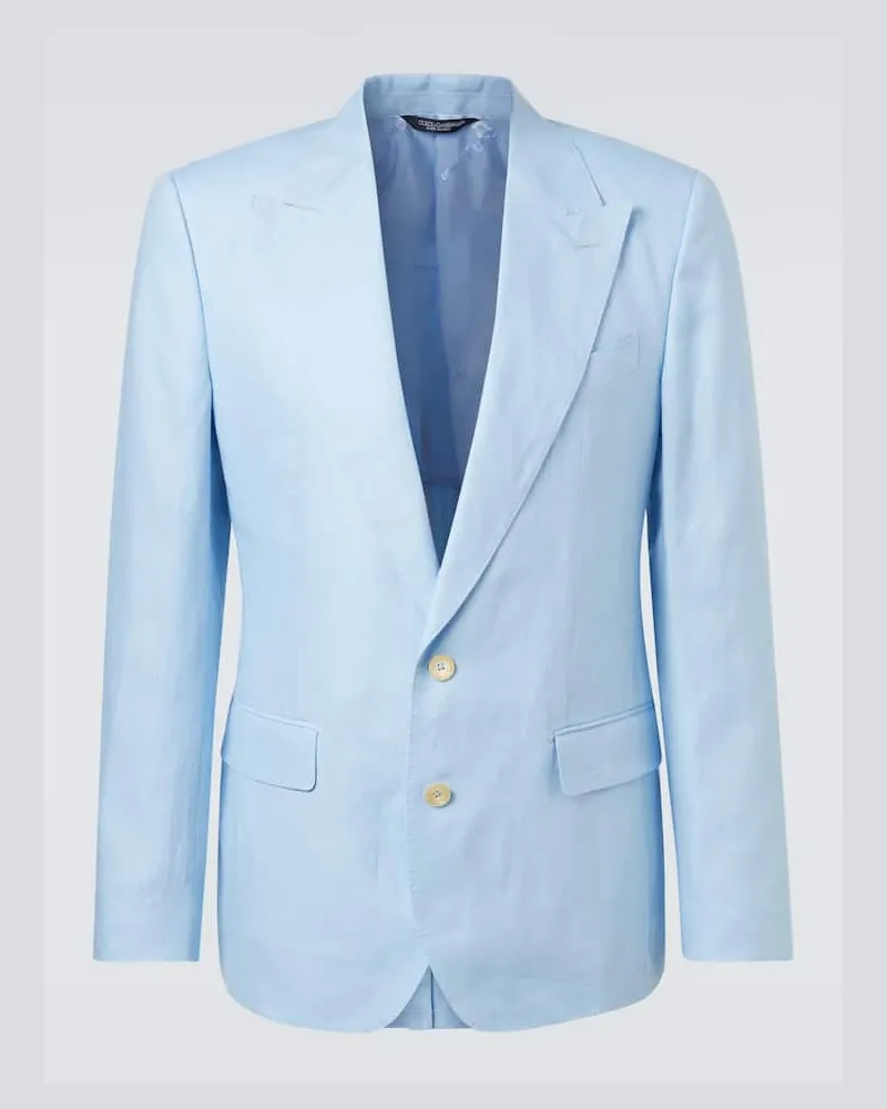 Dolce & Gabbana Blazer Sicilia aus Leinen Blau