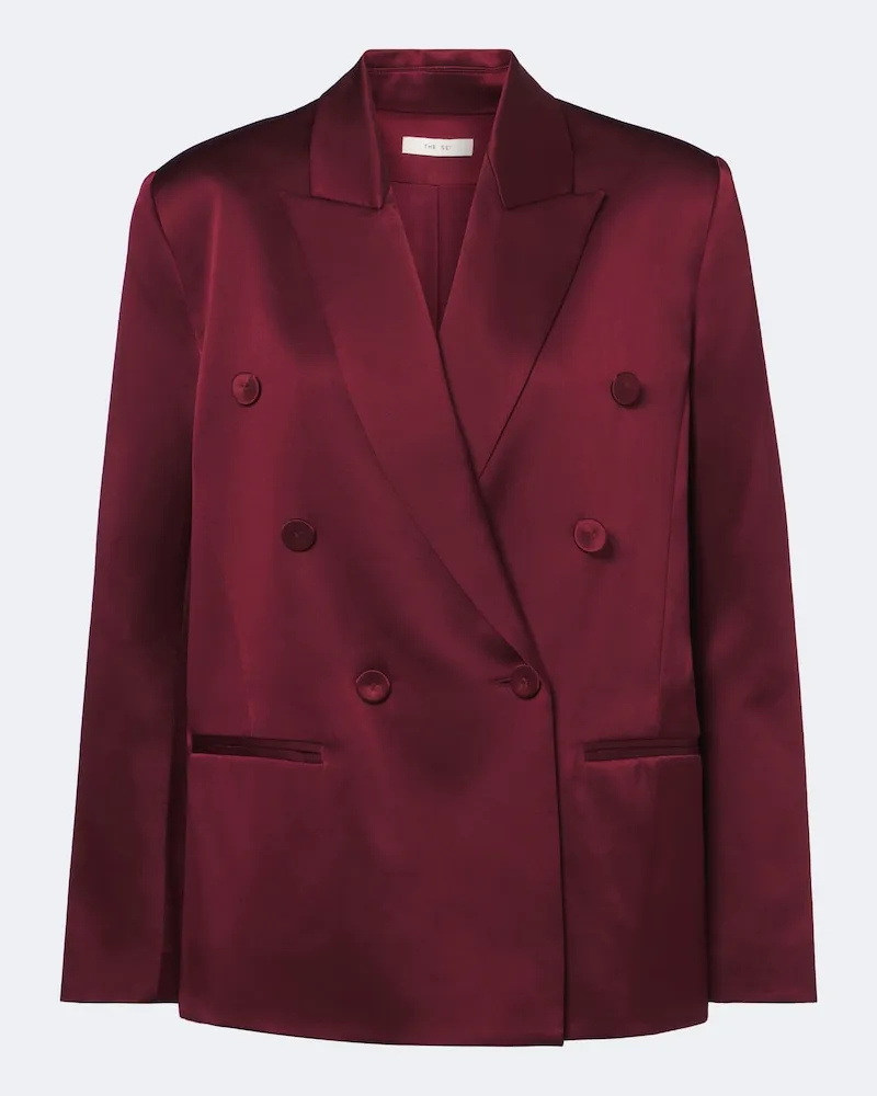 The Sei Blazer aus Seidensatin Burgunderrot