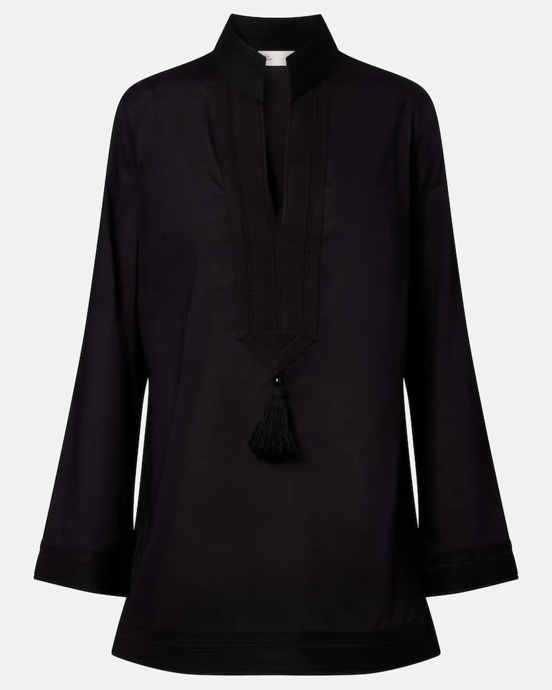 Tory Burch Tunika aus Baumwollpopeline Schwarz
