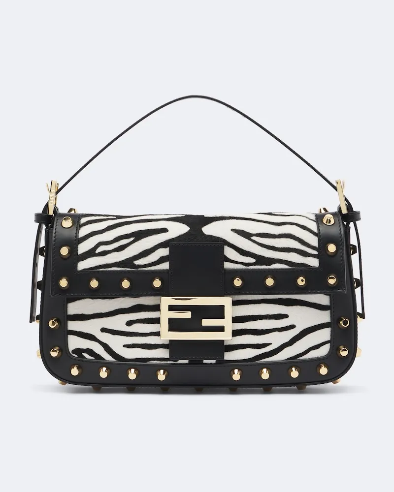 Fendi Schultertasche Baguette® 26424 aus Kalbshaar Schwarz