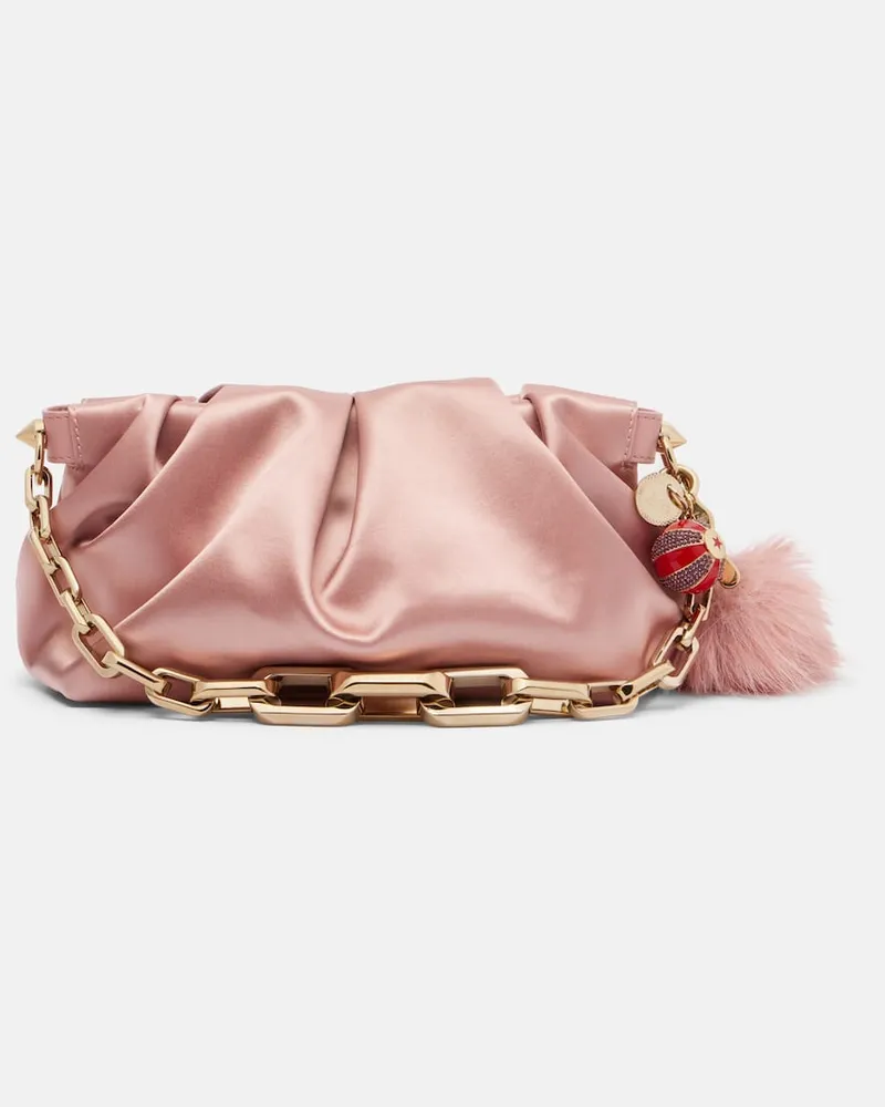 Christian Louboutin Schultertasche Eva Small aus Satin Pink