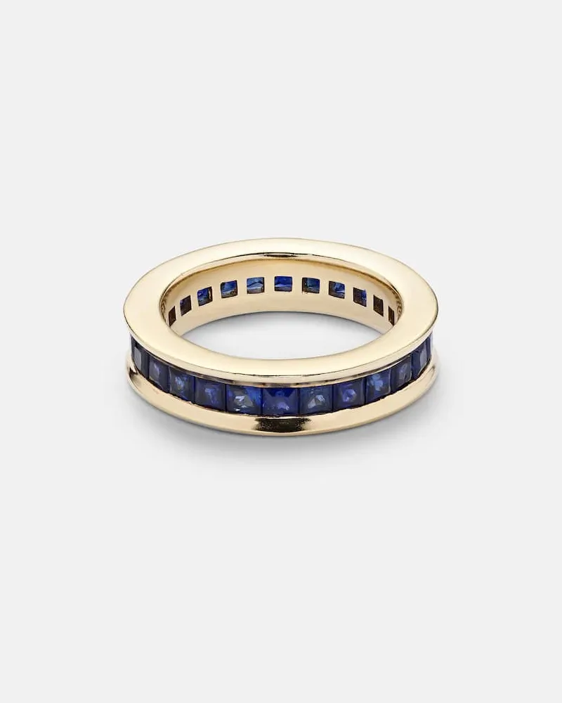 Octavia Elizabeth Ring Ivy Eternity aus 18kt Gelbgold mit Saphiren Blau