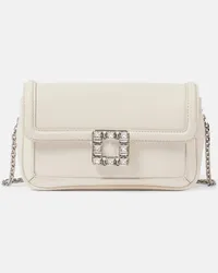 Roger Vivier Verzierte Schultertasche Jeu De Fille aus Leder Weiss