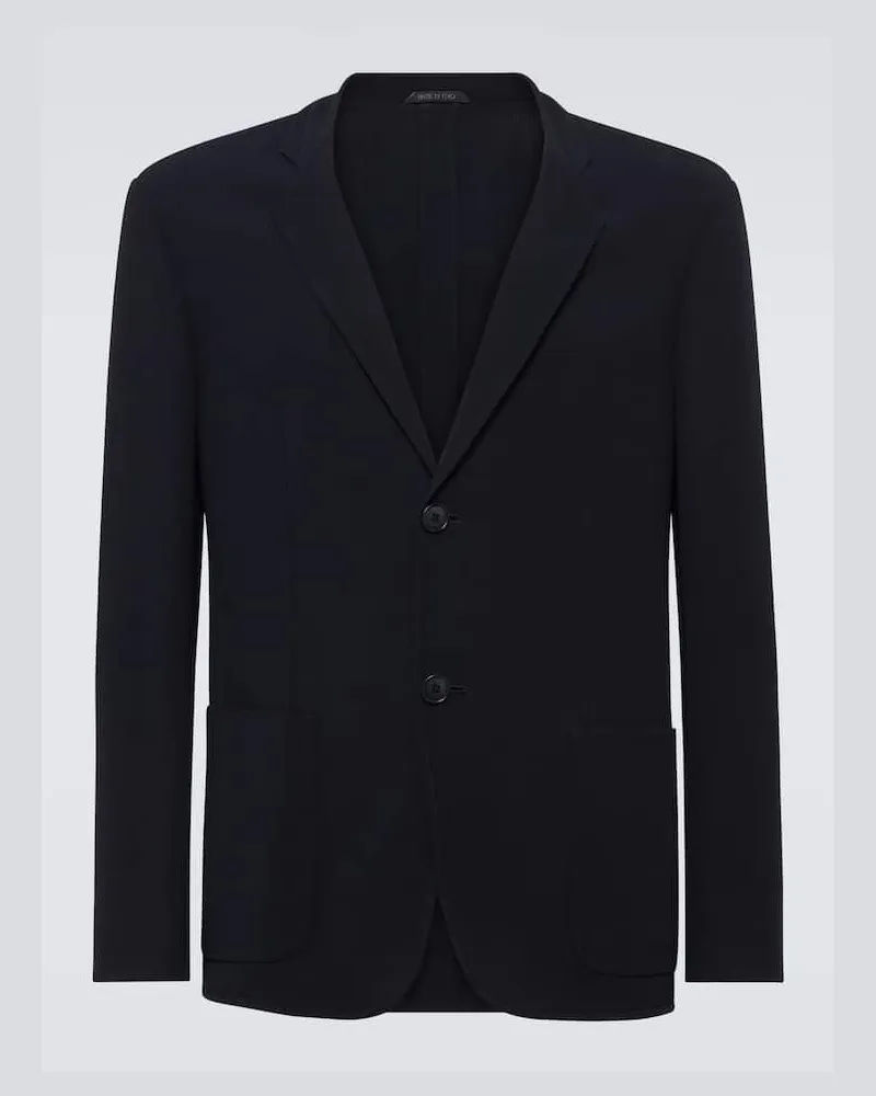 Giorgio Armani Blazer aus Schurwolle Blau