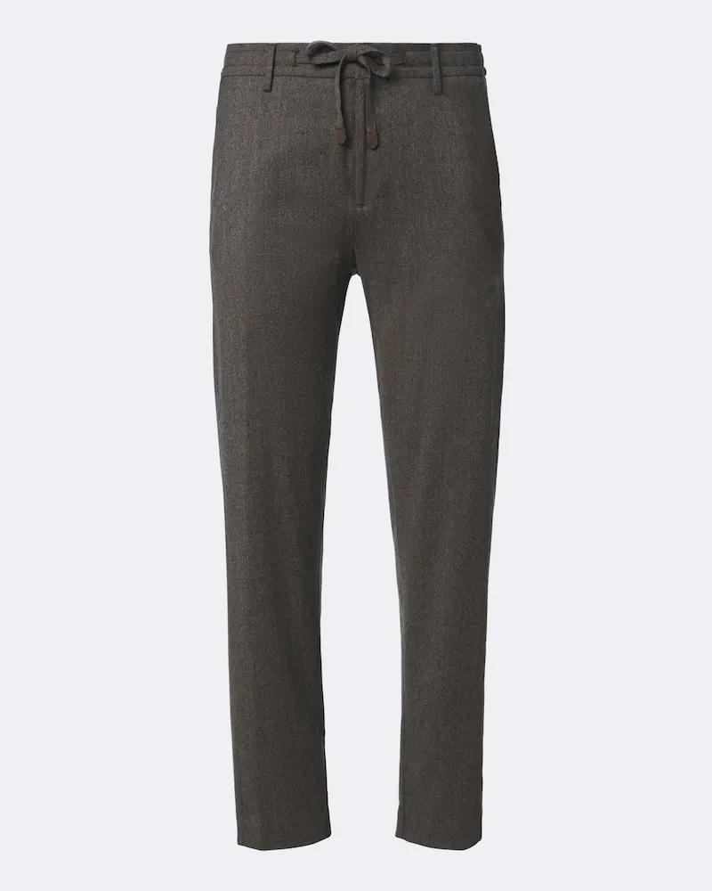 Canali Gerade Hose aus Wolle Beige