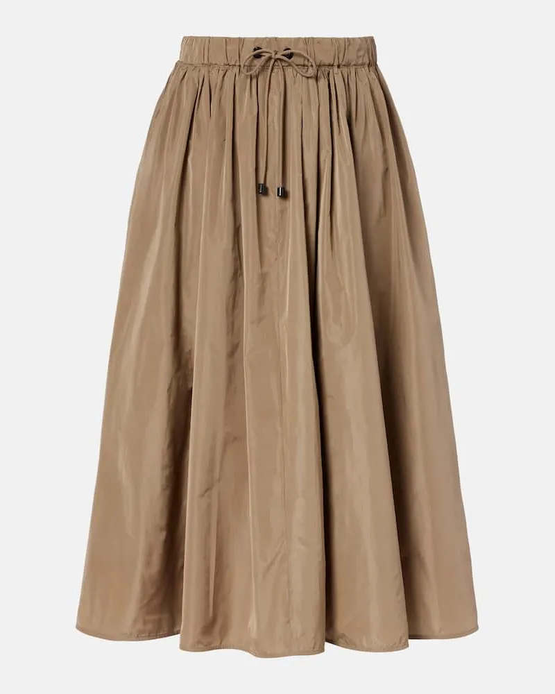 Max Mara Midirock Lonza aus Taft Braun