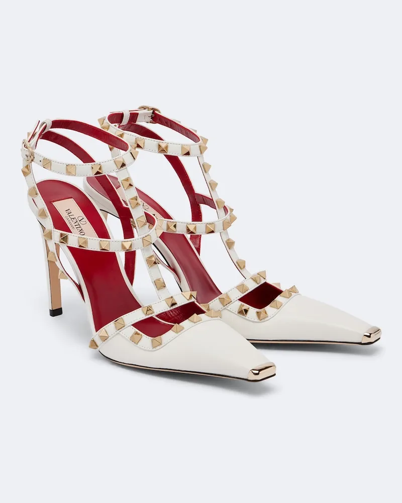 Valentino Garavani Pumps Rockstud aus Leder Weiß