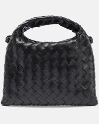 Bottega Veneta Tote Hop Mini aus Leder Schwarz