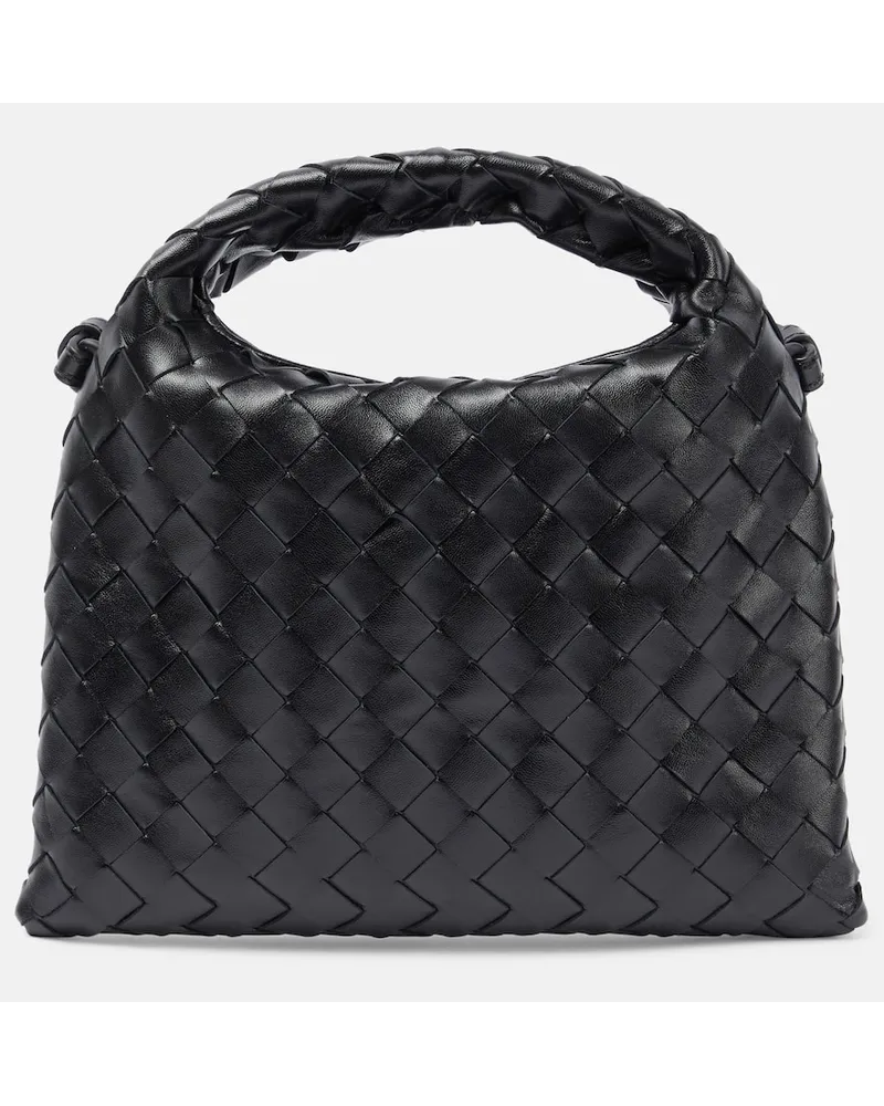 Bottega Veneta Tote Hop Mini aus Leder Schwarz