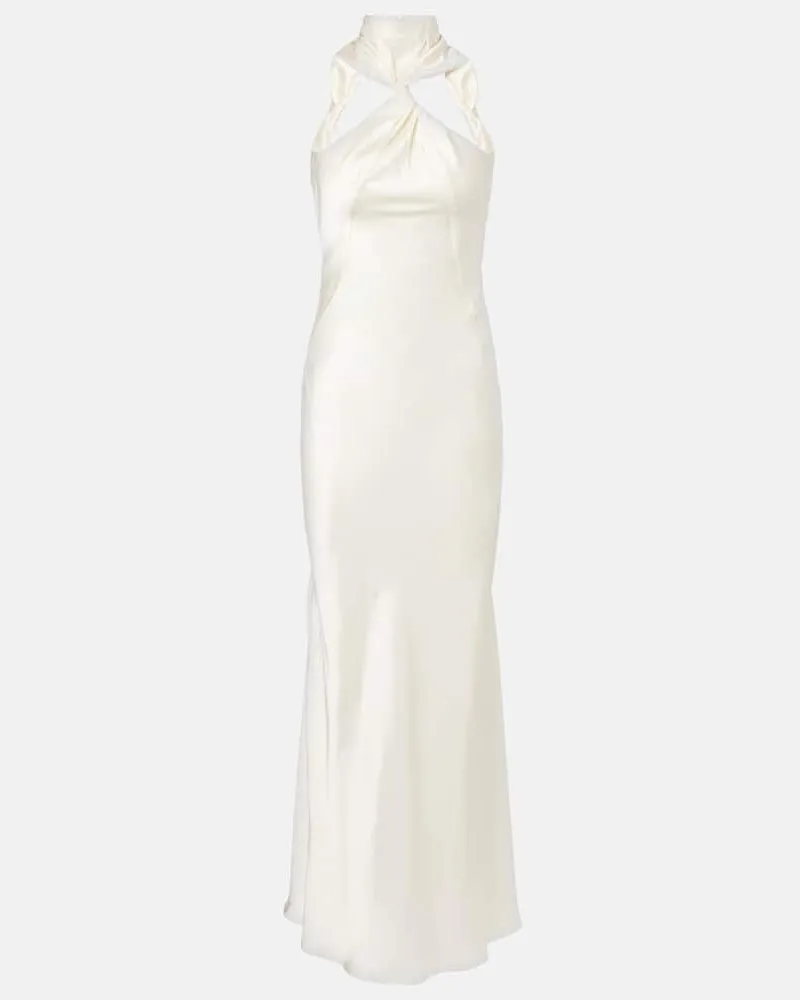 ATTICO Robe aus Satin Weiß
