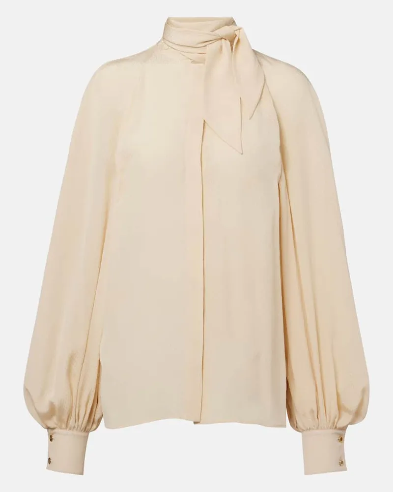 Loro Piana Schluppenbluse Valmy aus Seide Beige