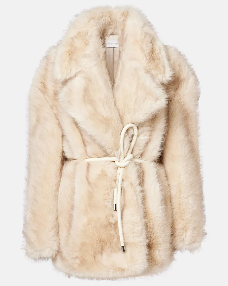 SPORTMAX Mantel Rosaria aus Faux Fur Beige