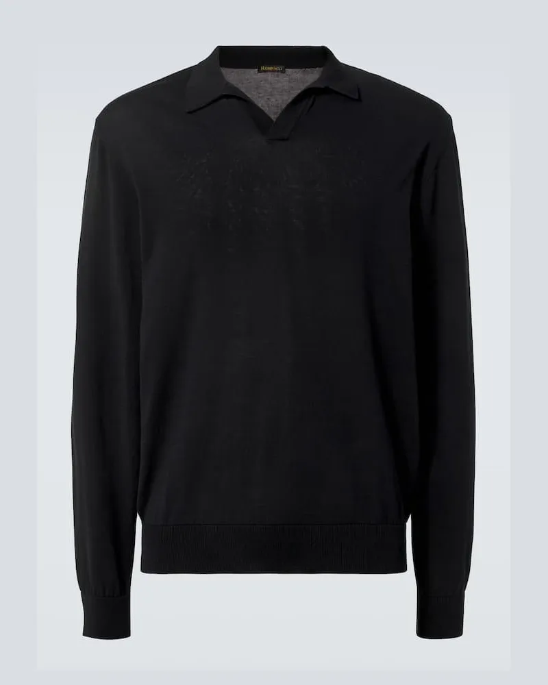 Rubinacci Polopullover Amalfi aus Baumwolle Schwarz