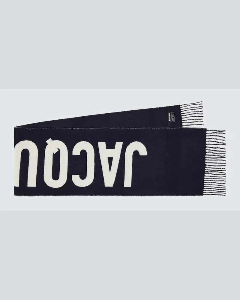 Jacquemus Schal L'Écharpe Jacquemus aus Schurwolle Blau