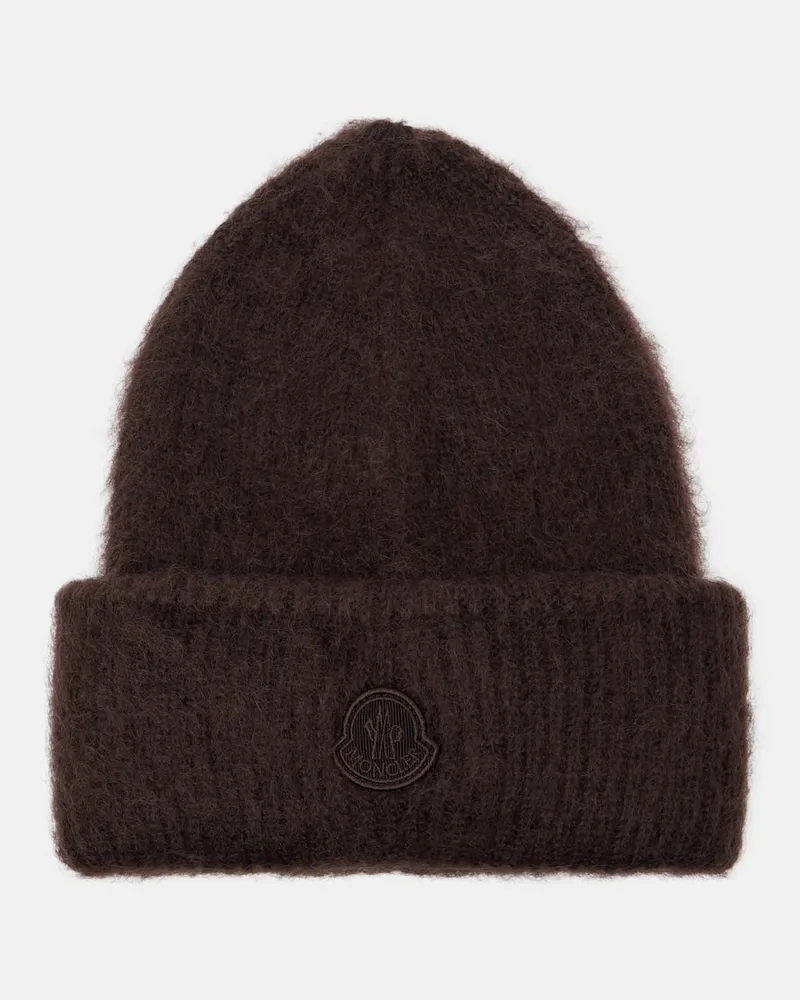 Moncler Mütze aus einem Mohairgemisch Braun