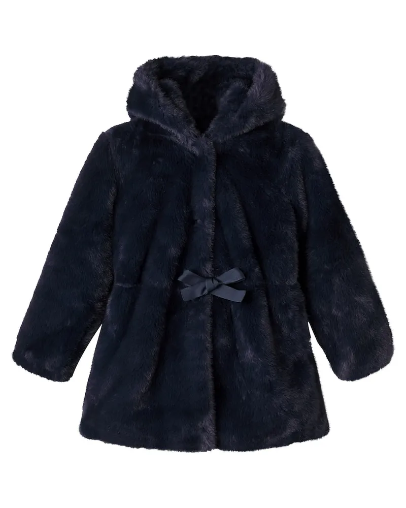 Tartine et Chocolat Mantel aus Faux Fur Blau