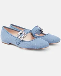 Roger Vivier Ballerinas Tres Vivier Strass Buckle Babies Blau