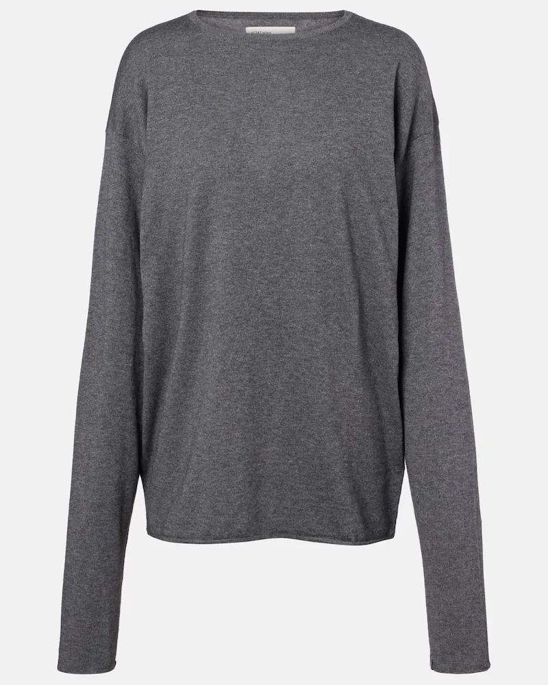 extreme cashmere Pullover N°347 Aries aus Baumwolle und Kaschmir Grau