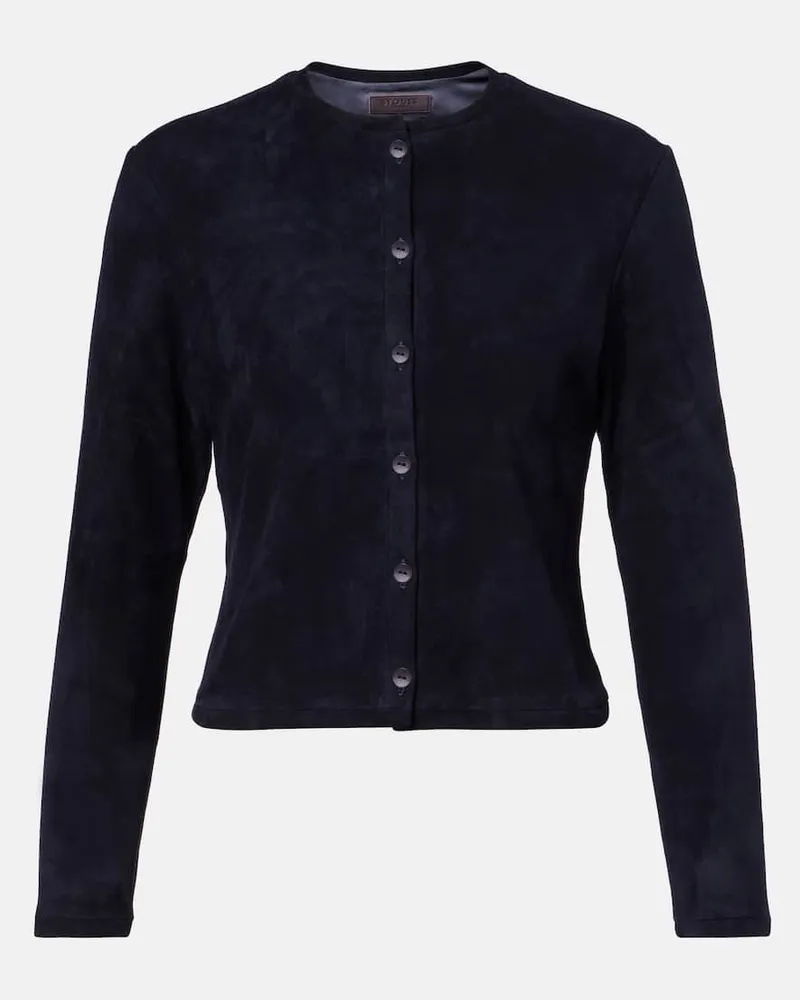 Stouls Cardigan Astrid 24 aus Veloursleder Blau