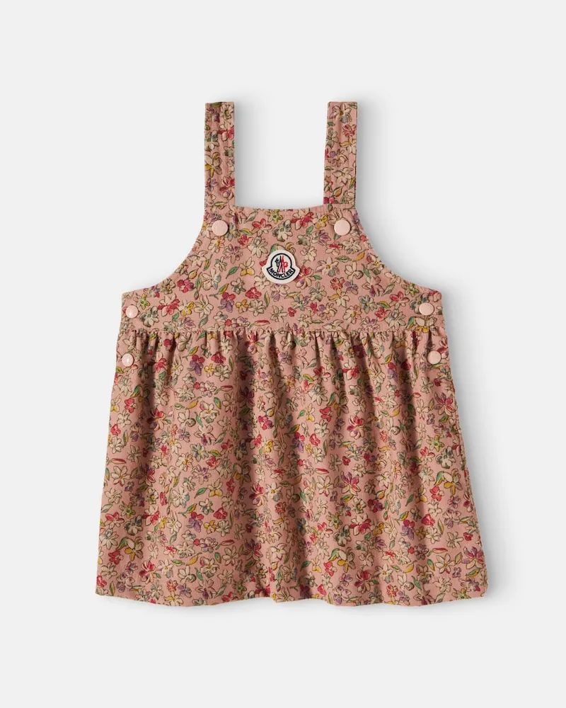 Moncler Baby Kleid aus Baumwollcord Rosa