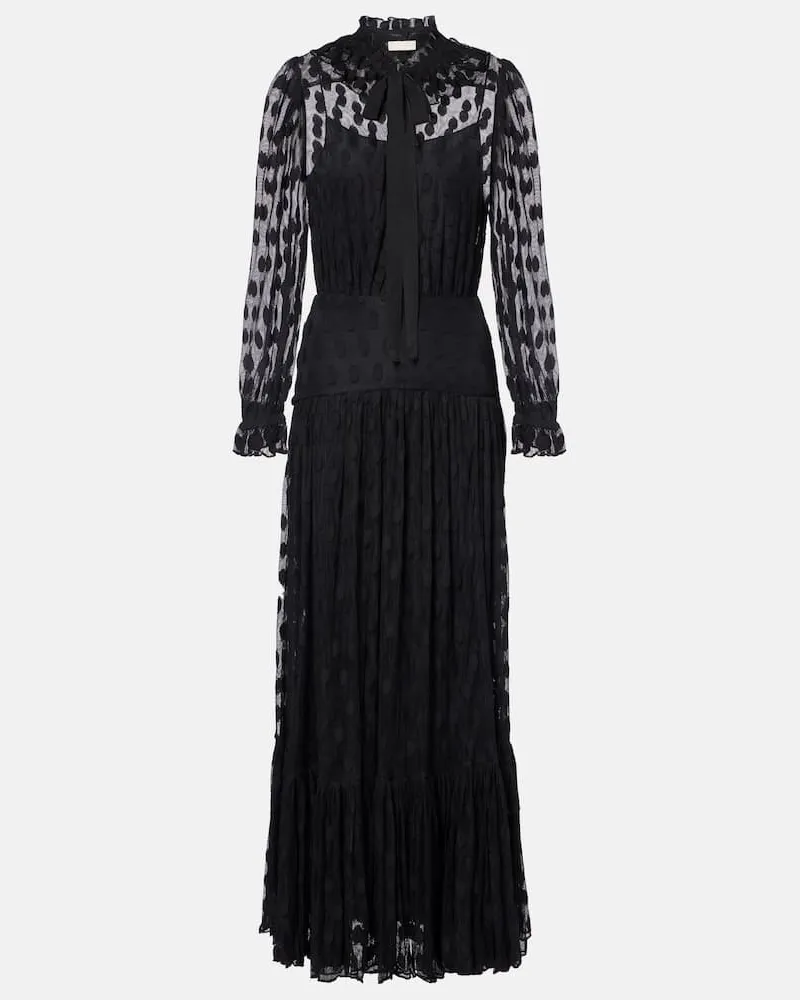 Ulla Johnson Maxikleid Soraya aus Mesh Schwarz