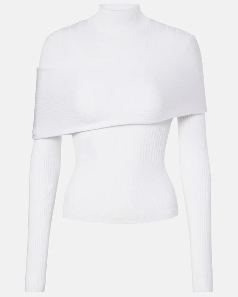 Thierry Mugler Top aus Rippstrick Weiß