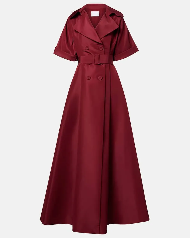 Carolina Herrera New York Robe aus Seide Burgunderrot