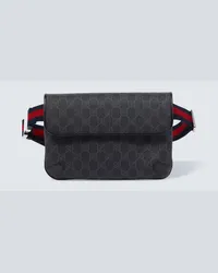 Gucci Guerteltasche Web Stripe GG aus Canvas mit Leder Schwarz