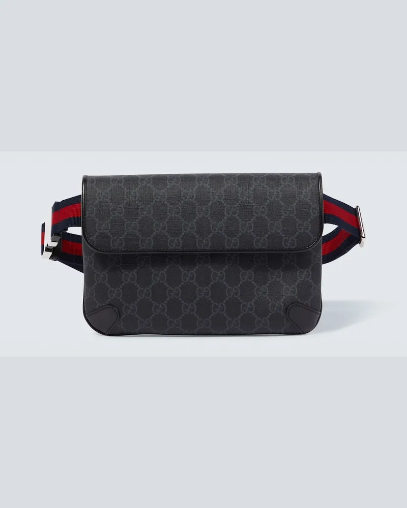 Gucci Guerteltasche Web Stripe GG aus Canvas Schwarz
