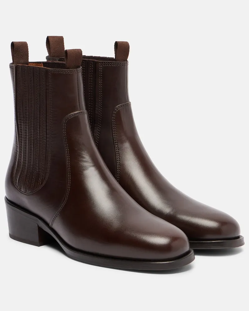 Christophe Lemaire Chelsea Boots aus Leder Braun