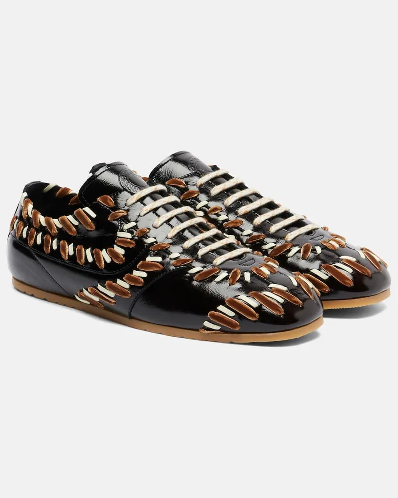 Dries van Noten Sneakers aus Leder Braun