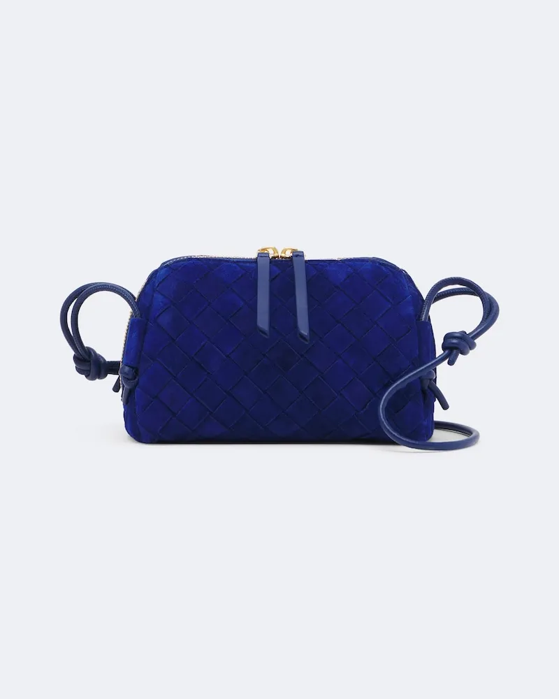 Bottega Veneta Crossbody Bag Concert aus Veloursleder Blau