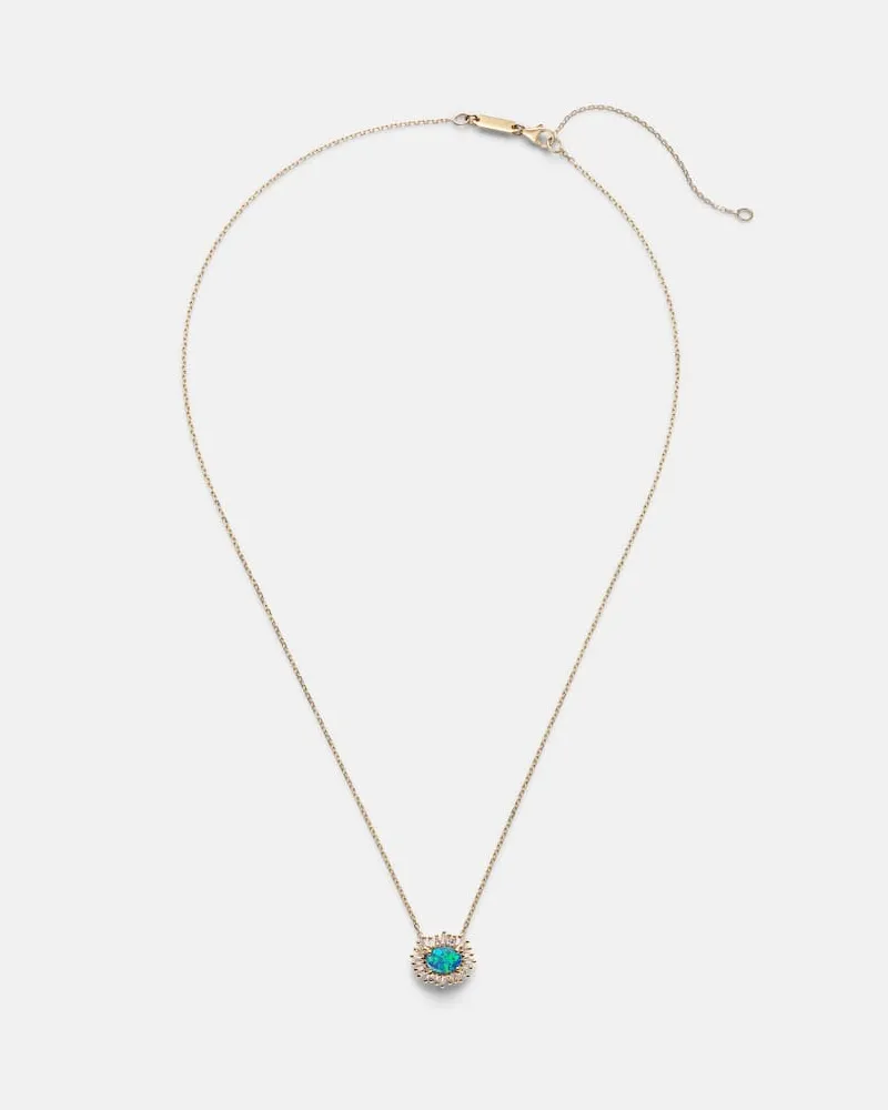 Suzanne Kalan Halskette One Of A Kind aus 18kt Gelbgold mit Diamanten und Opal Gold