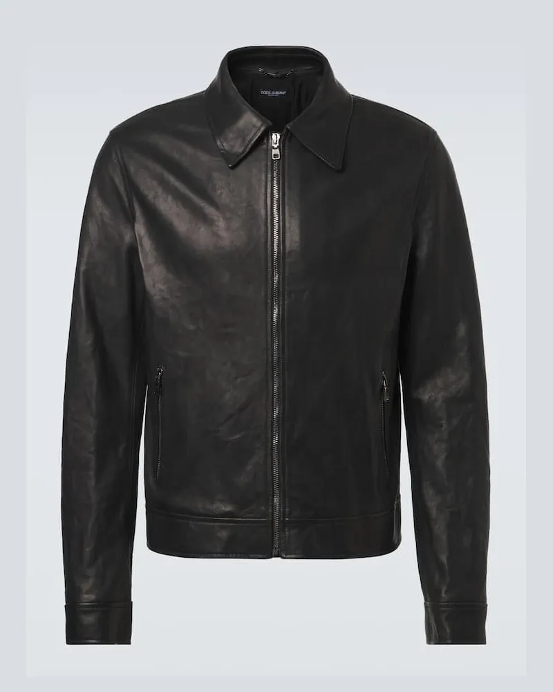 Dolce & Gabbana Blouson aus Leder Schwarz