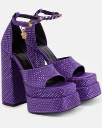 Versace Verzierte Plateausandalen Medusa Aevitas Lila