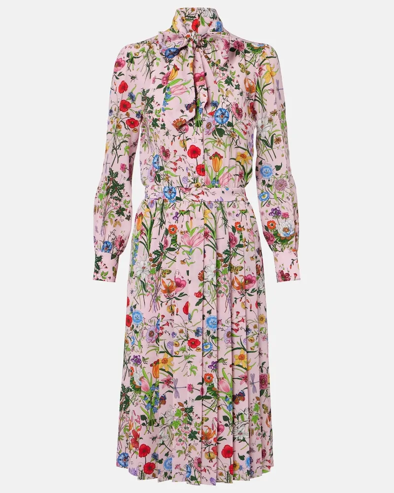 Gucci Hemdblusenkleid aus Seide Rosa