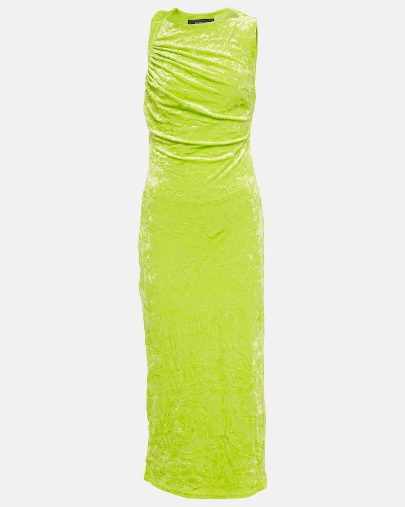 Versace Midikleid aus Samt Grün