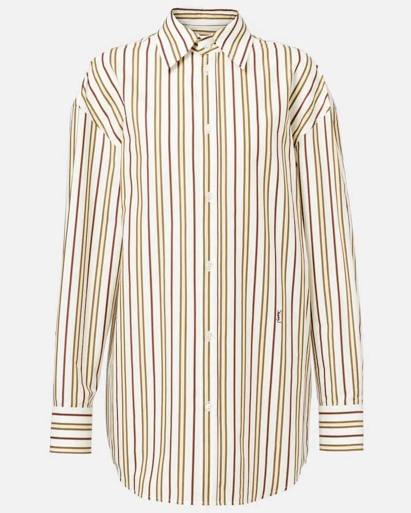 Saint Laurent Hemd Cassandre aus Baumwollpopeline Multicolor