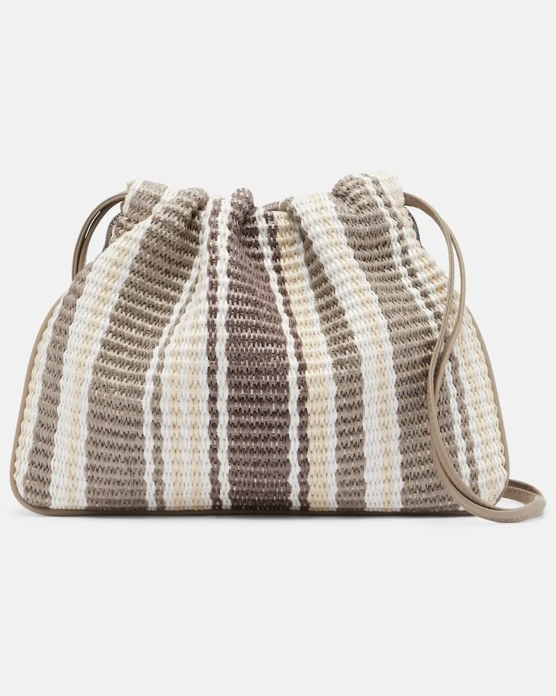 Brunello Cucinelli Crossbody Bag Mellow Small mit Leder Multicolor