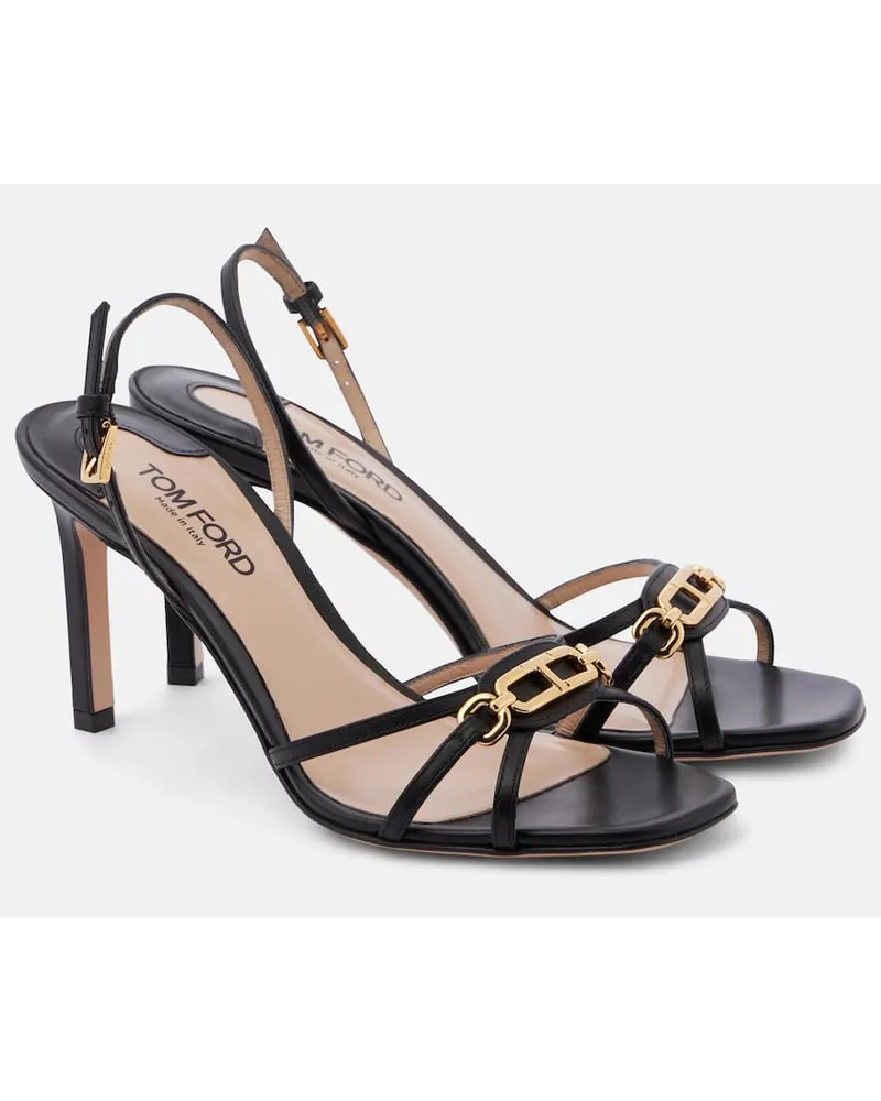 Tom Ford Verzierte Sandalen Whitney aus Leder Schwarz