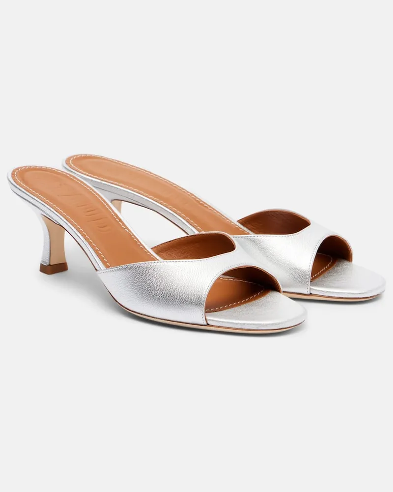 STAUD Pantoletten Brigitte aus Leder Silber