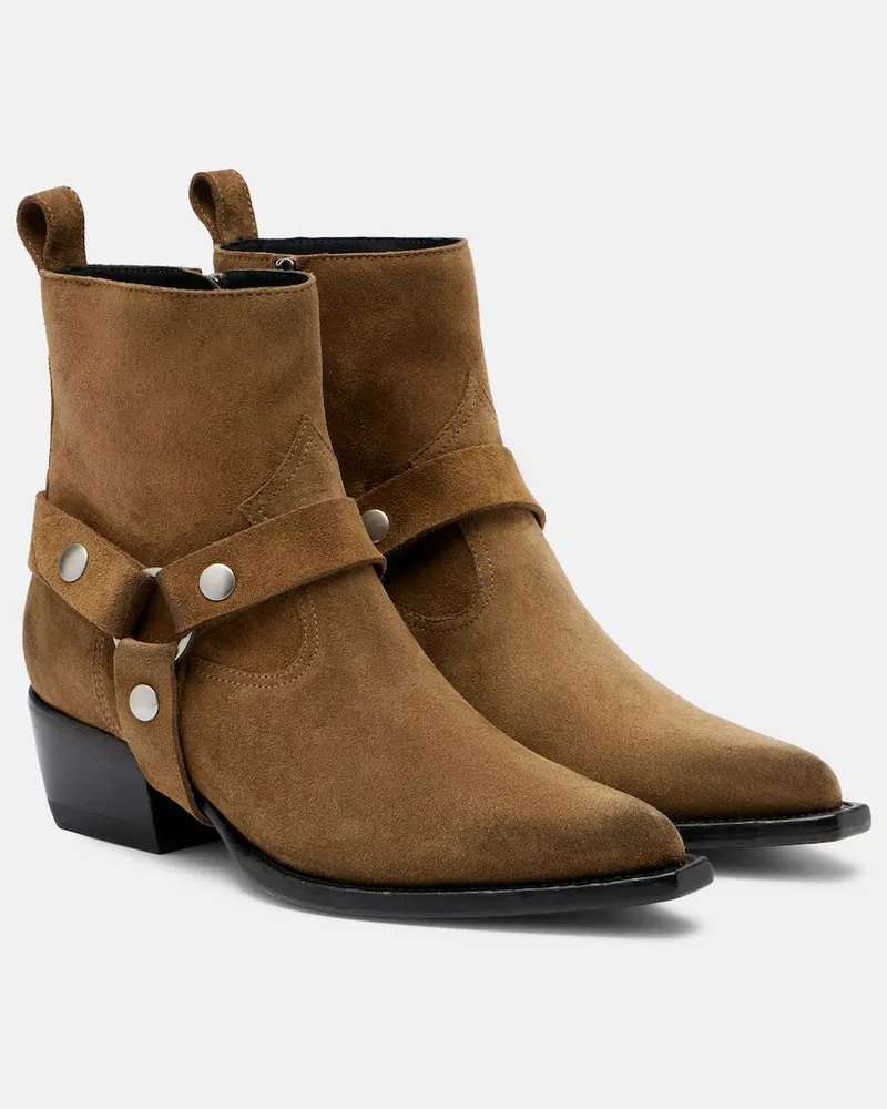 Golden Goose Westernstiefel Debbie aus Veloursleder Grün