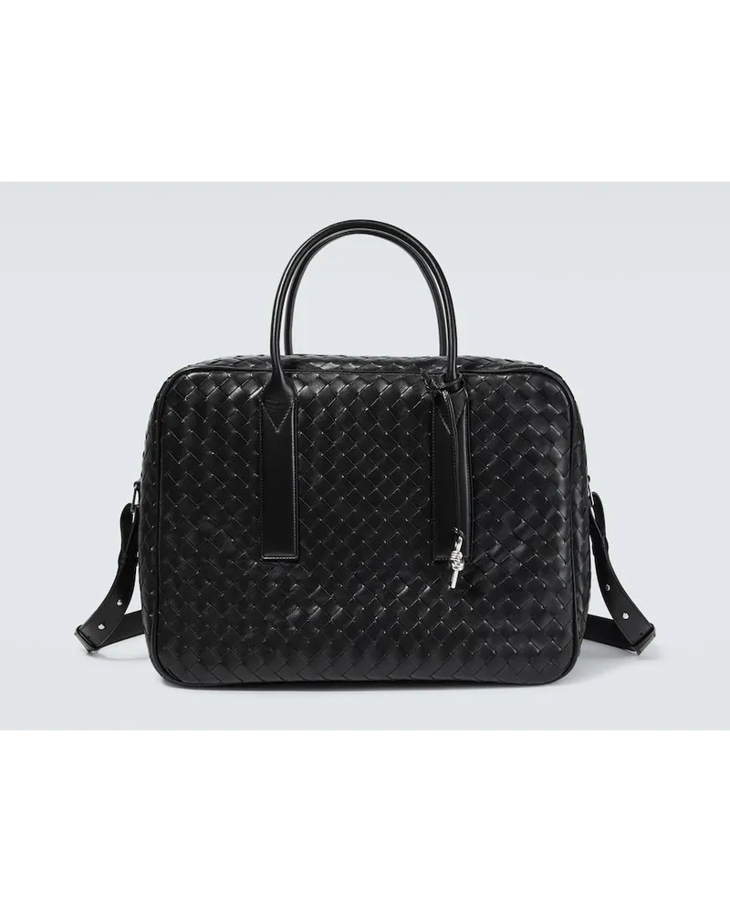 Bottega Veneta Aktentasche Intrecciato aus Leder Schwarz