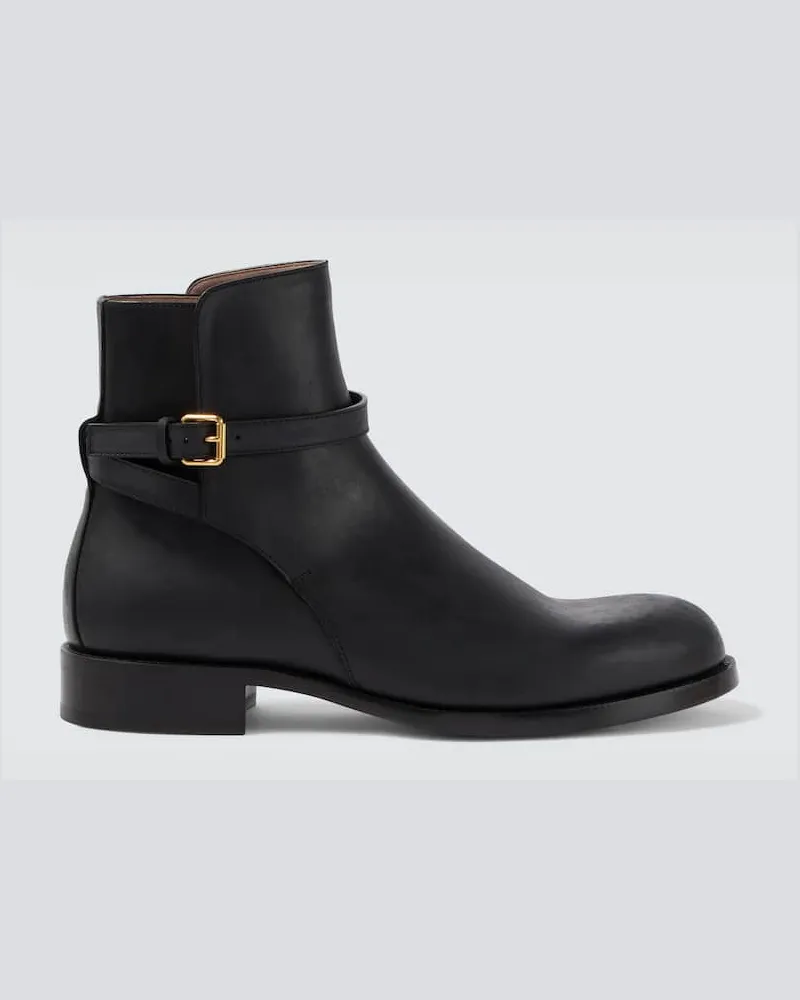The Row Ankle Boots aus Leder Schwarz