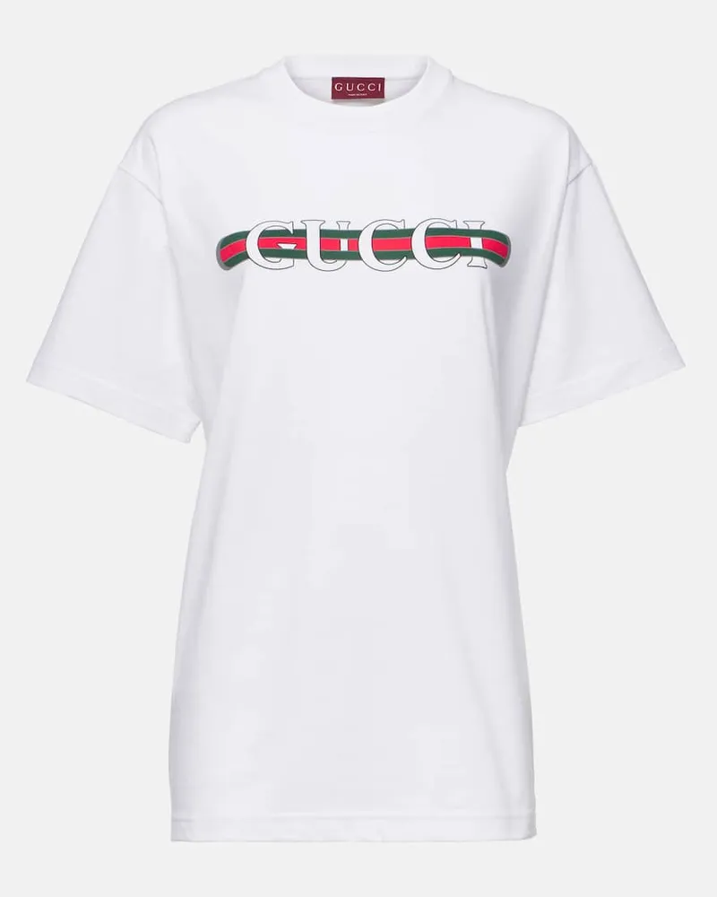 Gucci T-Shirt aus Baumwoll-Jersey Weiß