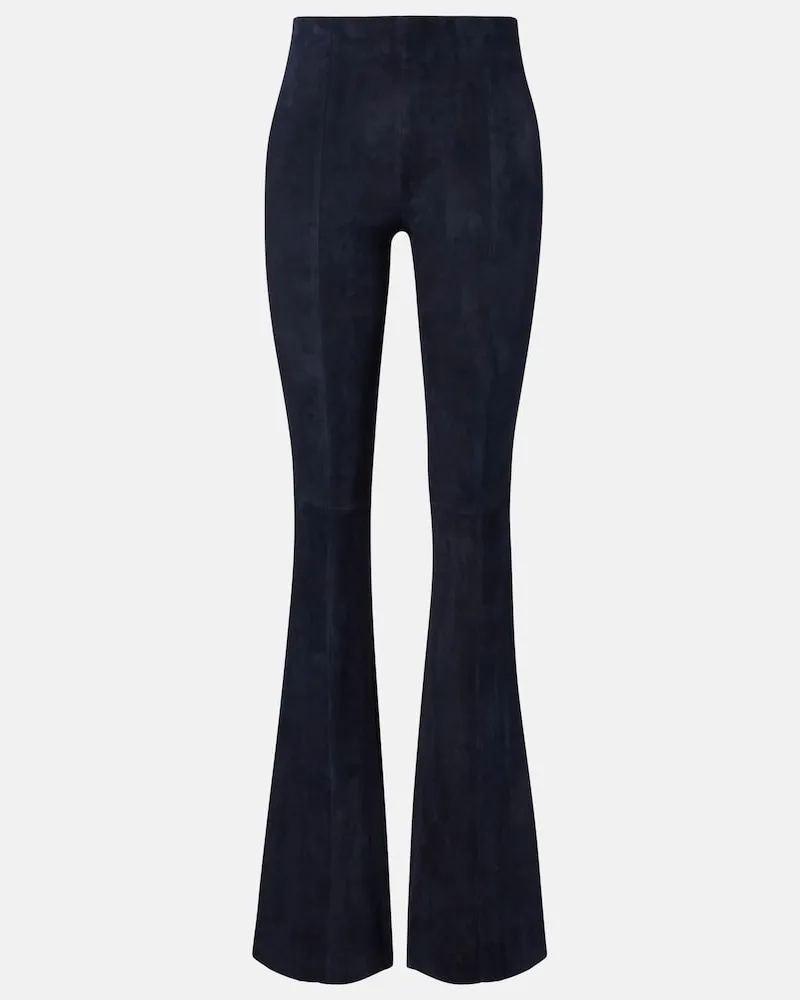 Stouls Schlaghose Gege aus Veloursleder Blau