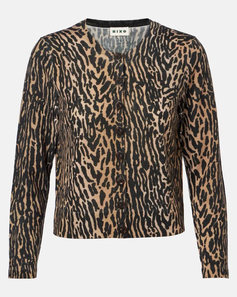 RIXO Bedruckter Cardigan Peony aus Wolle Multicolor