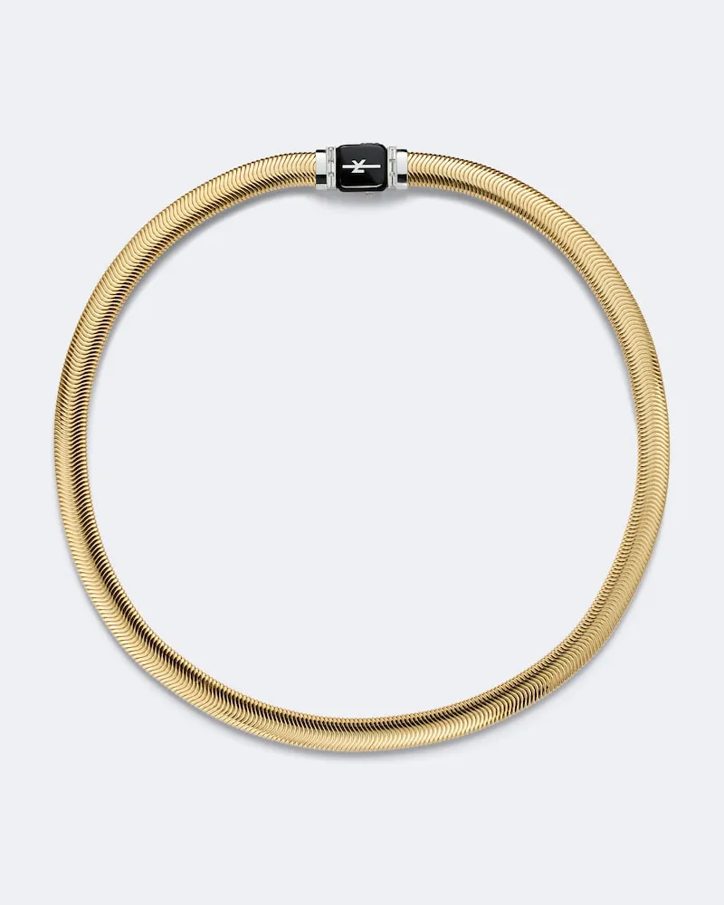 Nikos Koulis Halskette Feelings aus 18kt Gelb- und Weißgold mit Diamanten und Emaille Gold